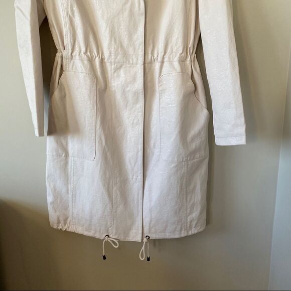 NWT-ANTHRO Stevie Faux Leather Utility Cream Mid Length Jacket - Picture 9 of 16